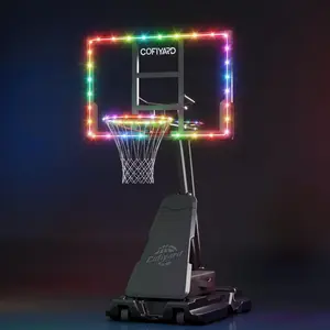 Basketball Hoop Outdoor with 44 Inch Shatterproof Backboard, 5.25-10FT Height Adjustable Basketball Hoop Goal System with Portable Wheels for Youth and Adults Christmas gift