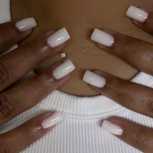 24pcs Classic Square Nail Tips, Glossy Finish, Medium Long European Style, Daily Fashion Nails, Nail Art Design, False Nail Set