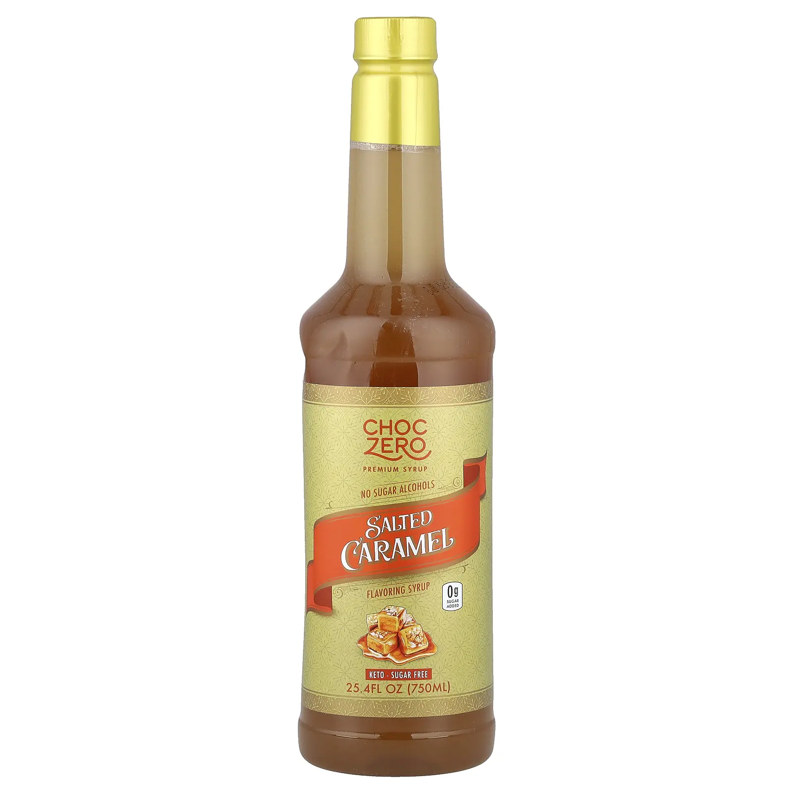 ChocZero Premium Syrup, Salted Caramel, Sugar Free, 25.4 fl oz (750 ml)