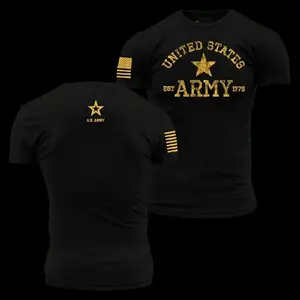 Women's US Army 1775 Star Short-Sleeve T-Shirt - Breathable, Lightweight, Fitted Athletic Fabric, Military-Style Patriotic Flag Print, Casual Everyday Wear, Veteran Gift