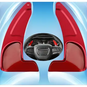 Paddle Shifter Extension for Dodge Charger,Challenger - Billet Aluminum Steering Wheel Paddle Shifters Covers Compatible with Dodge Charger,Challenger,Durang and More (See Fitment) - Red