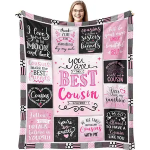 Gifts for Cousins Female Woman, Best Cousin Ever Gift, Favorite Cousins Birthday Gift for Throw Blanket 60"x50"