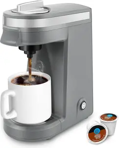 Mini Coffee Maker for K Capsule, Single Serve Coffee Maker for One Cup , Lightweight Pod Coffee Machine, Gray
