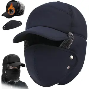 Unisex Windproof & Warm & Ear Protection & Face Protection Hat, Integrated Winter Trapper Balaclava Hat for Cold Baseball Cap Waterproof Adjustable High Quality Cap