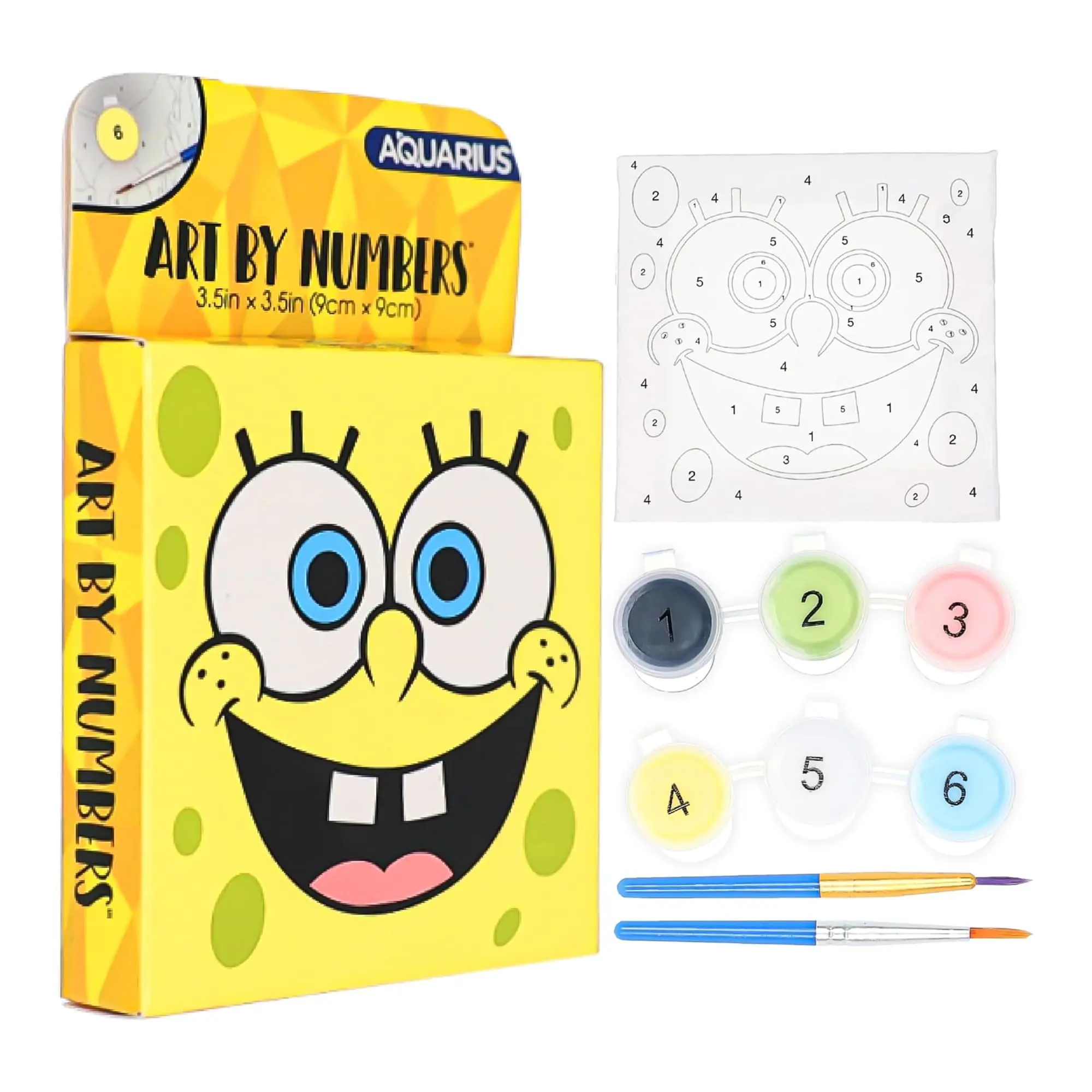 SpongeBob SquarePants Face Micro Art By Numbers Painting Kit | 3.5 x 3.5 Inches