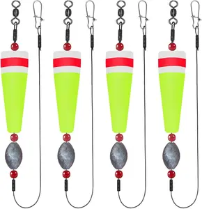 Popping Corks Floats for Saltwater Fishing Bobber, 4 count Weighted Bobbers Inshore Fishing Popping Cork Float Rig Rattle Popper for Redfish Speckled Trout Sheepshead Flounder Fishing Tackle