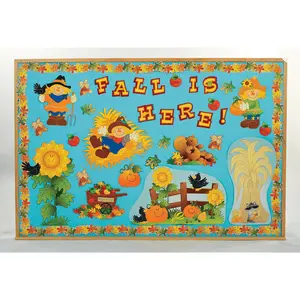 Fall Harvest Scarecrow Cardstock Classroom Bulletin Board Set - 150 Pc.