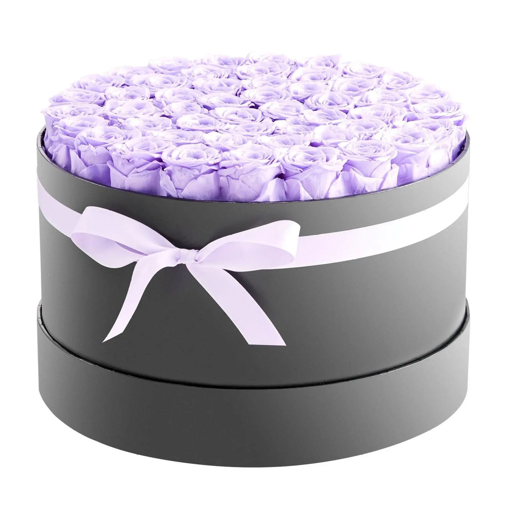 Preserved Roses Forever Flowers, 50 Real Roses in Gift Box - Eternal Bouquet for Her, Anniversary, Valentine's Day, Birthday, Christmas - Lavender Purple 50 Flowers