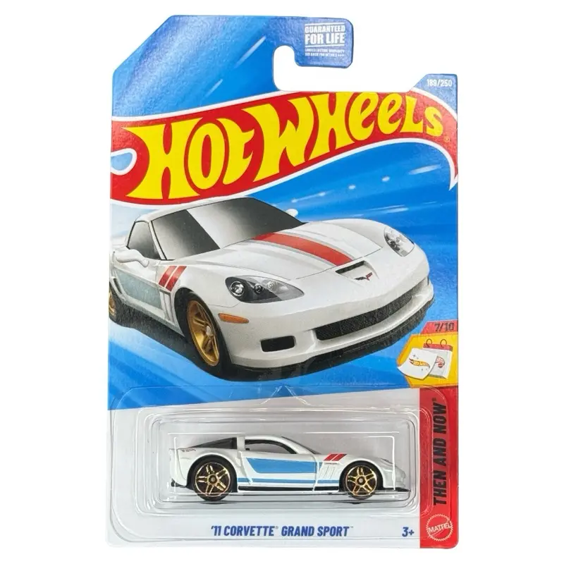 Hot Wheels Mainline '11 Corvette Grand Sport White Then and Now 7/10