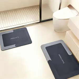 Bathroom Toilet Mat, 2-Piece Non-Slip Diatomite Bath Mat Set – Absorbent Indoor Rug for Bathroom, Living Room, Kitchen, Laundry, Quick-Dry Door Mat, Soft Polyester Non-Slip Floor Mat, Easy to Clean, Home Decor Accessories – Ideal Gift for Mother's Day