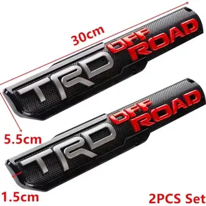 2pcs Trd Off Road Emblem Nameplate Badge for Tacoma Tundra 4Runner Side Fender Door