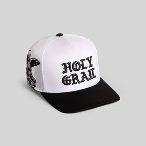 Field Grade Holy Grail White Black Trucker Hat | trucker hat | adjustable | mesh back | snapback | dad hat | black and white | unisex | casual | vintage | Trendy Hat 2026 | Streetwear Headwear | Fashion Cap | Summer Hat | Outdoor Cap | Sun Hat | Cool Hat
