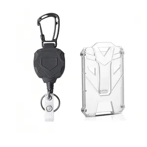 Outdoor Climbing Buckle Keychain, 1 Set Retractable Badge Holder with Clear Badge Case, Identification Badges & Supplies for Office