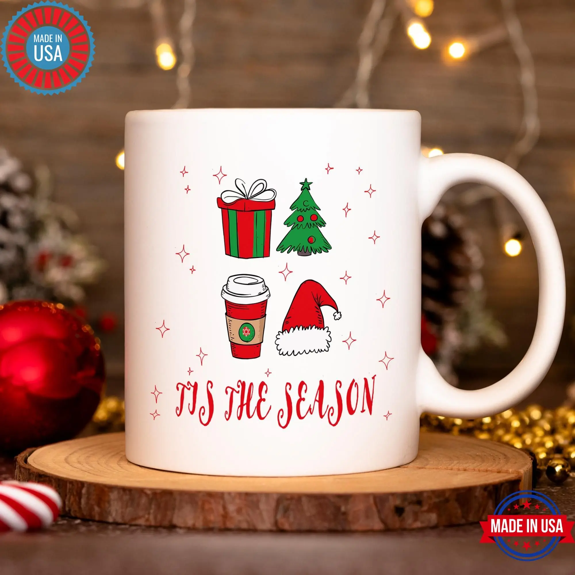 [Sale off up to 50%] Christmas Holiday Mug, Tis The Season Mug, Winter Season Mug, Ceramic Cup, Coffee Mug, Festive Christmas Mug, Xmas Gifts, Holiday Gifts