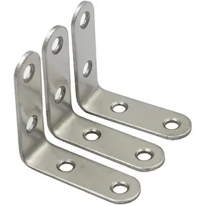 12 Pcs 2 x 2 x 0.62 Inch Stainless Steel Corner Bracket, L Shaped Joint Right Angle Braces with 48 Pcs Screws