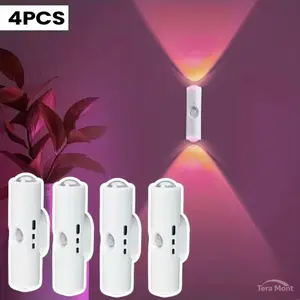 Smart LED Night Light with Motion Sensor RGB Gradient Dimmable Wall Lamp USB Rechargeable for Bedroom Living Room Hallway