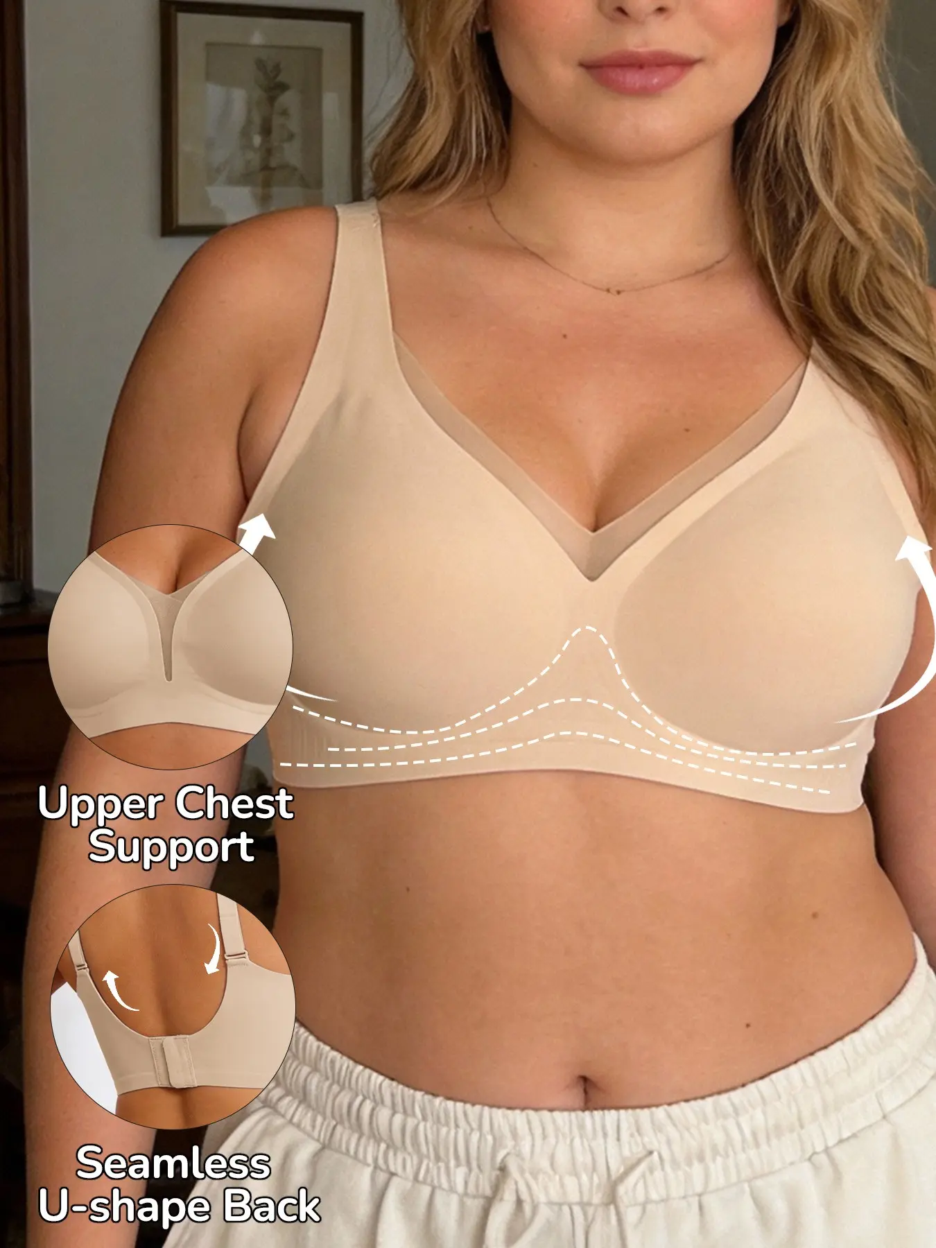 More Colors jelly bra without wire sexy mesh, seamless Full Coverage T-shirt bra for daily comfort, all-inclusive strong accessory breasts, basic plus-size women's underwear, a must-have for home and dating, Wireless Compression Bras