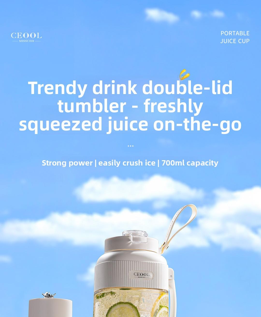 CEool Portable Blender, Cordless Personal Juicer Cup, Multifunctional Fruit & Ice Crushing Blender for Home and Travel