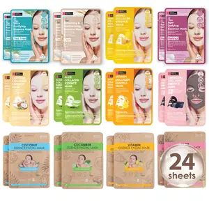 Original Derma Beauty 24PK (16+8) Collagen Facial Sheet Mask - 12 Different Sheet Mask K-beauty