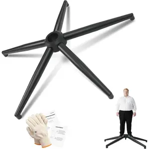 28" Office Chair Replacement Parts- Heavy Duty Base Replacement- 2500 Lbs Capacity Matte Black Metal Chair  with Universal Casters Sockets, for  Office/Desk Chair