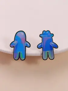 2-Pack Transparent Figure Flower Brooch Set, Blue- Gradient Abstract Design, Pearl Texture Pin, Fashion Accessory, Ideal for Clothing & Backpacks