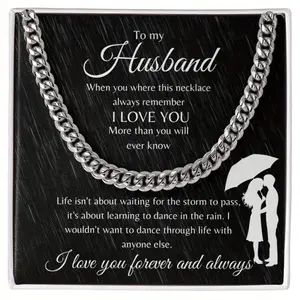 Cuban Link Chain Necklace For Husband From Wife | Gift For Husband | To My Husband Cuban Link Chain
