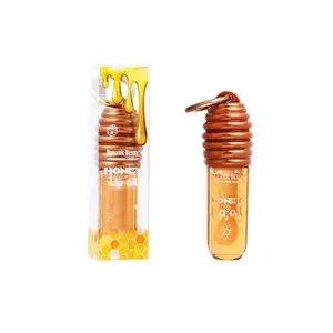 Honey Lip Oil - Professional Makeup Product with Keychain for Easy Carrying & Quick-Drying Formula for Long-Lasting Color - Moisturizing & Hydrating Jelly Texture