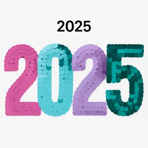 2025 Jumbo Colorful Starlight Paillette Cutout for New Year's Celebration