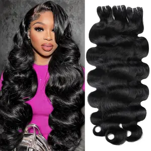 Glulaze Body Wave Sew in Silky Straight Human Hair Bundles 28 inch Salon Quality Quick Weave Raw Hair Extensions  #Outdoorfun