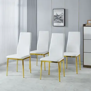 chair  set of 4,GOLDEN COLOR LEG,WHITE SEAT