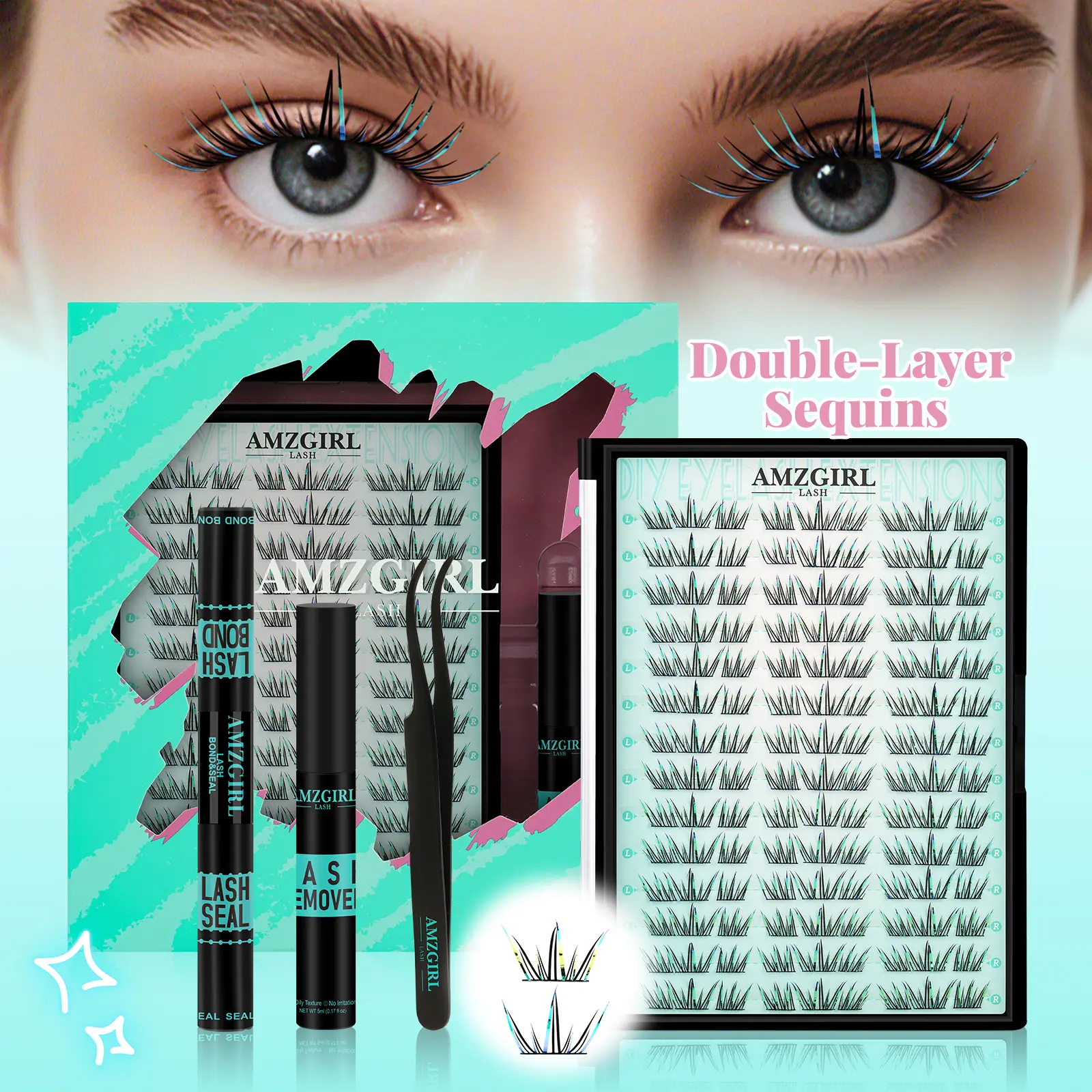 Blue Stars Kit-126Pcs (Double-Layer Sequins)