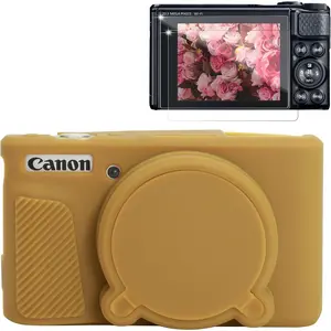 Case for  PowerShot SX740 HS, SX730 HS Camera, Soft  Protective Case, Slim Fit Sleeve with Removable Lens Cover and Screen Protector Accessories, Anti-Scratch (Champagne )