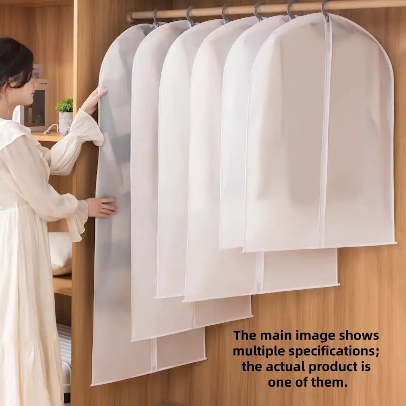 Dustproof Garment Bags, Transparent Frosted Suit Covers, Clothes Storage, Hanging Wardrobe Protector, Coats & Jackets, Home Organizer, Durable Cover