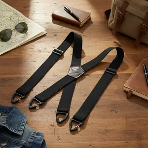 X Back Hidden Suspenders 1.5 Inch Heavy Duty Work Suspenders for Men and Women Under Clothing