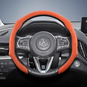 For Acura Alcantara Leather Steering Wheel Cover Suede Quick-install Design All-season Anti-slip Sweat-absorbing For MDX/RDX/Integra/ZDX/ADX/TLX Black Orange Red Pink Green White