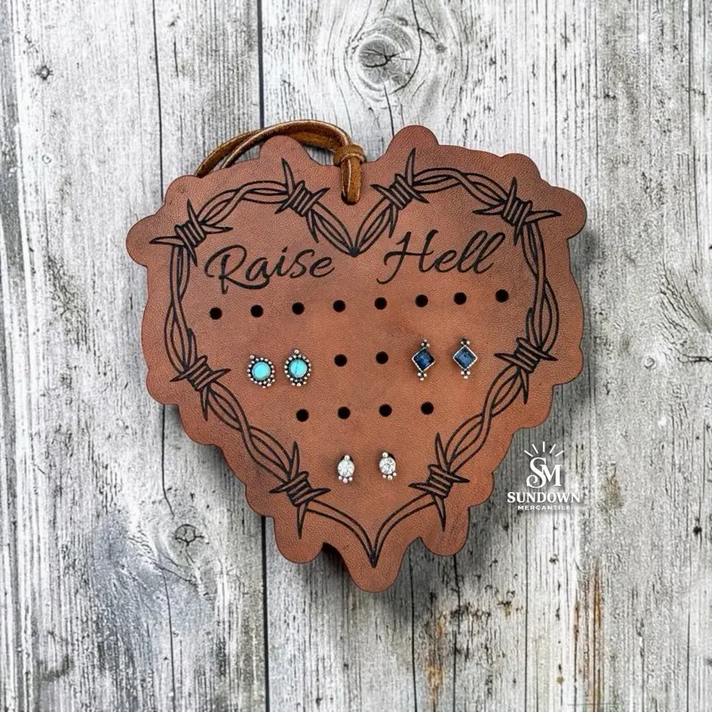 Western Leather Earring Holder | Genuine Leather Earring Holder | Handmade Cowgirl Gift | Everyday Carry | Raise Hell