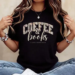 Coffee And Books Floral Graphic Tee Cozy Book Lover BookTok Shirt
