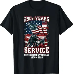 America 250th Anniversary USA Pride T-shirt, 250 Years Independence Patriotic Tee, Full Size, For Men & Women.