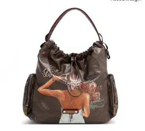 NICOLE LEE BLIND DATE DENIM DRAWSTRING BAG