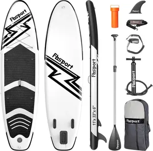 FBSPORT 11’ Multi Purpose Inflatable Stand Up Paddle Board – Extra Wide, Stable Yoga Board for All Skill Levels with Full-Set Accessories, Inflatable Paddle Board outdoorfun