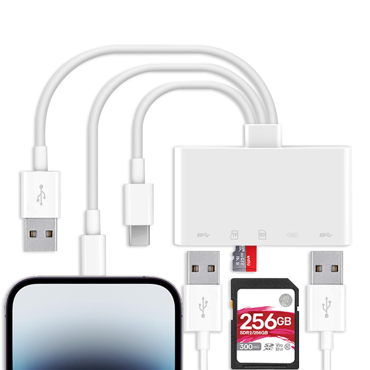 5-in-1 SD Card Reader for iPhone, iPad, Android – USB OTG Adapter & SD Card Reader, USB C and USB A Devices with Micro SD &SD Card Slots, Supports SD/Micro SD/SDHC/SDXC/MMC 5-in-1 SD Card Reader for iPhone, iPad, Android – USB OTG Adapter & SD Card Reader, USB C and USB A Devices with Micro SD &SD Card Slots, Supports SD/Micro SD/SDHC/SDXC/MMC