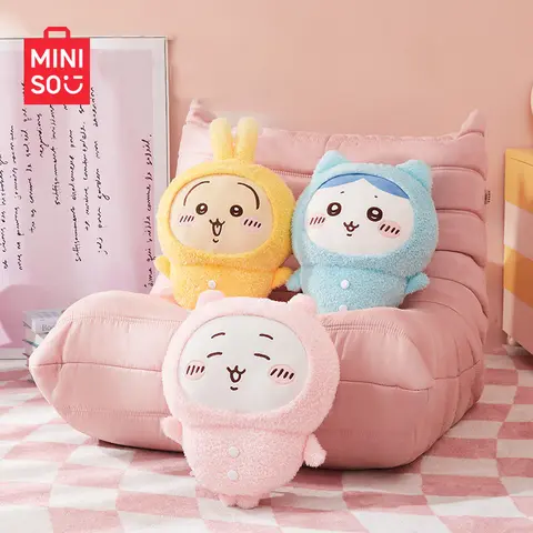MINISO Genuine Large Chiikawa Plush Doll - Kawaii Stuffed Animals, Animal Character Stuffed Toys, Momonga/Usagi Hachiware Mascot, Soft Cuddly Gift for Kids & Adults, Pajamas Companion, Home Decor, Item#sohochic