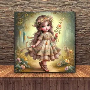 Flower Girl Pattern DIY Diamond Arts Colorful Painting Kit without Frame, DIY 5D Diamond Arts Colorful Painting Kit, Wall Art Decor for Home, Handicraft