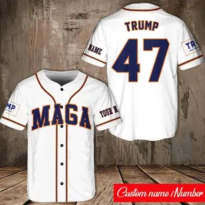 Personalized MAGA Baseball Jersey, Custom Name Trump 2024 Jersey, Make America Great Again Trump Support, Republican Jersey, Trump Won 2024