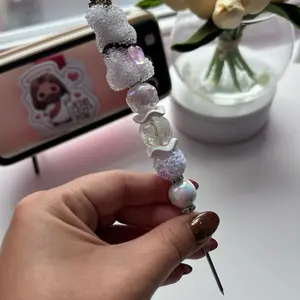 White Pokey Wand, Vinyl Tool Purple 6 Inches Beadable Weeding Tool for Pokey Craft Projects Essential Crafting Accessory