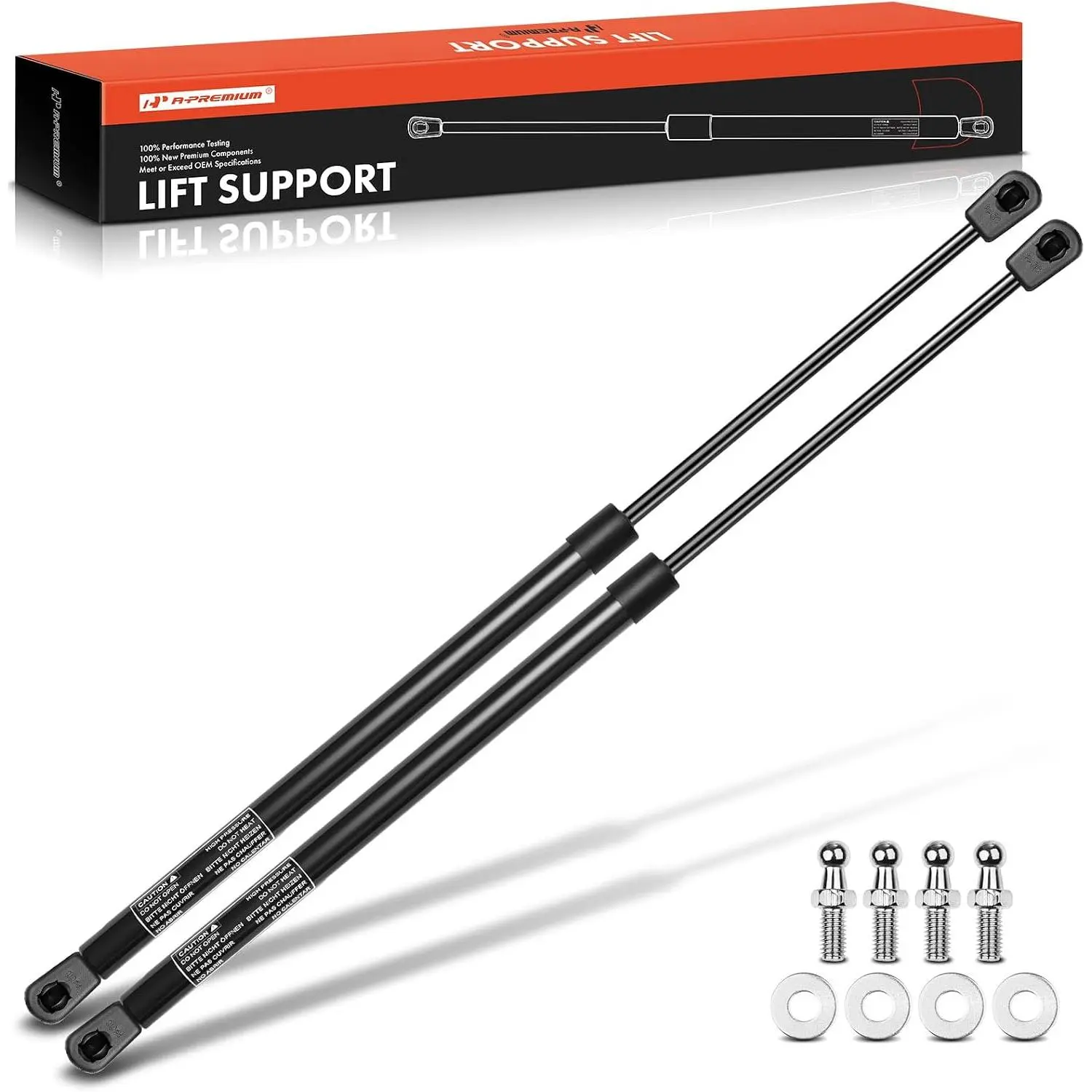 A-Premium 20 inch 20lb 19.69" Gas Spring Shock Strut Lift Supports | for Leer Camper Shell Truck Topper Canopy Door Window RV Storage Bed Tonneau Cover Toolbox Snugtop Cabinets Floor, Set of 2