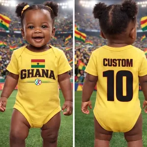 Ghana Flag Logo Infant Bodysuit | Custom Name and Number Back WIU LL4