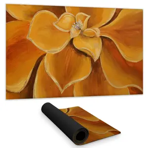 360 stand 14x24 in. Orange Flower Closeup Botanical Area Rug - Soft Decorative Textile Mat for Bedroom, Gaming Room Soft Furnishings, Botanical Area Rugs, Decorative Rug Mat