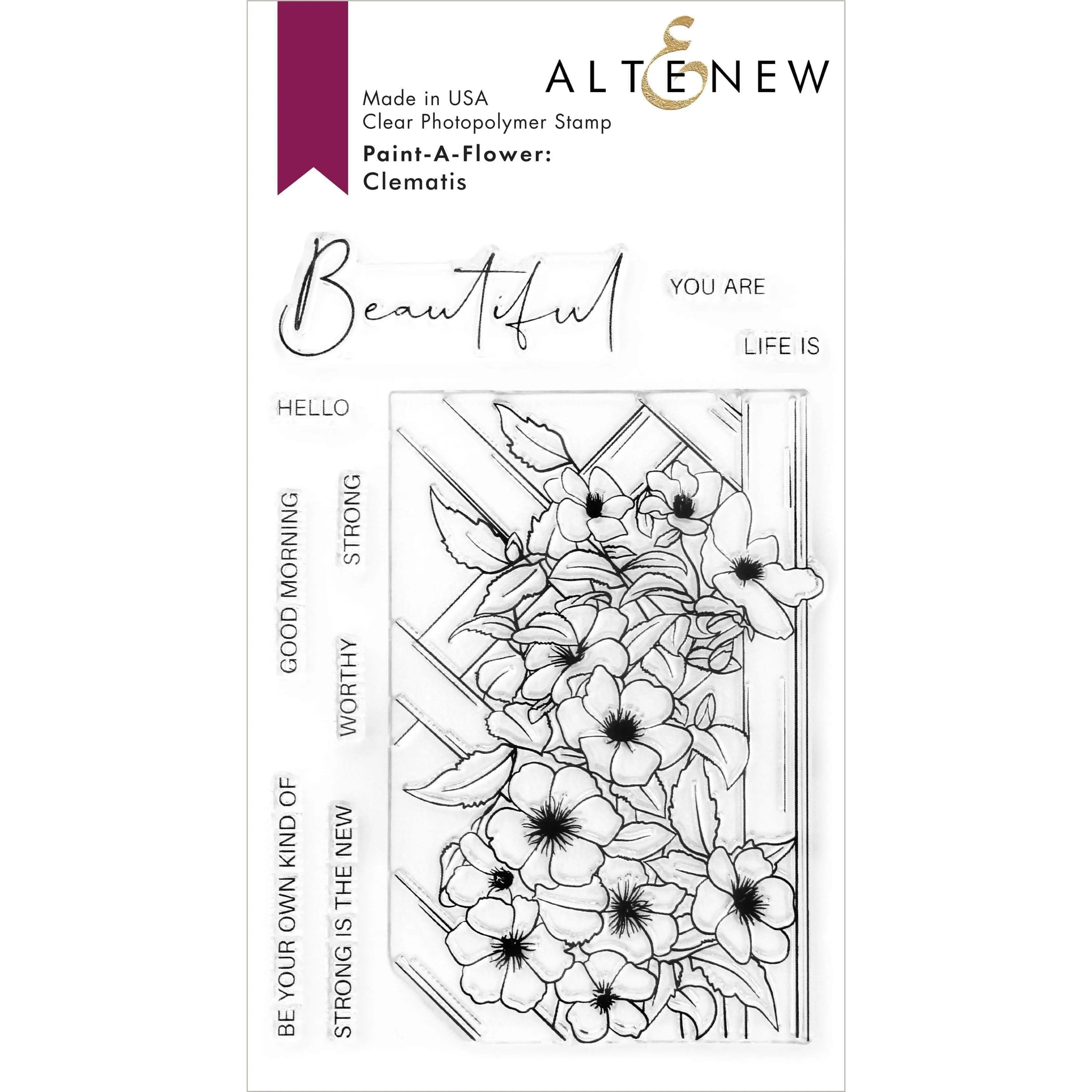 Paint-A-Flower: Clematis Outline Stamp Set