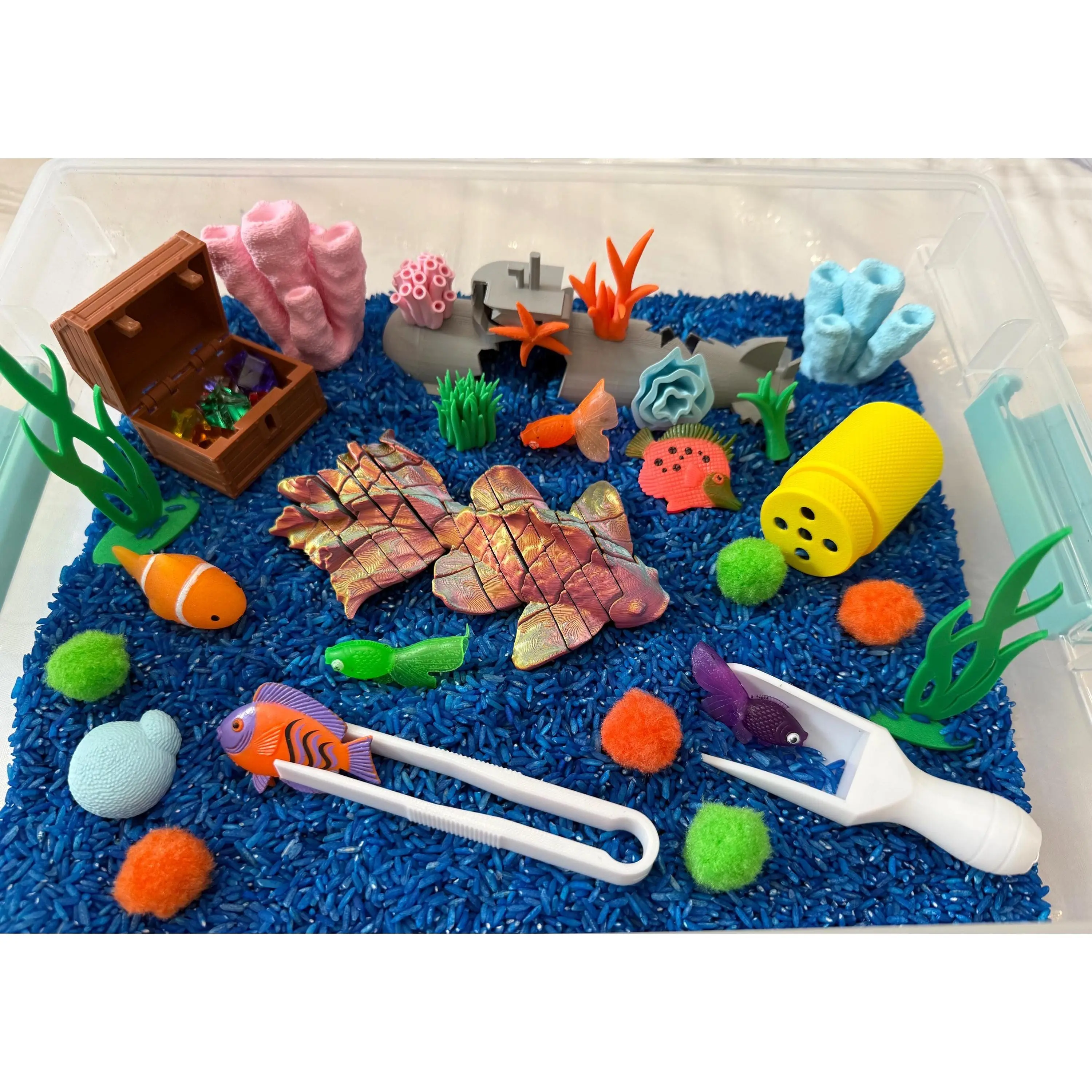Rainbow Fish Sensory Bin, Classic Novelty Stress Relief Toy for Kids